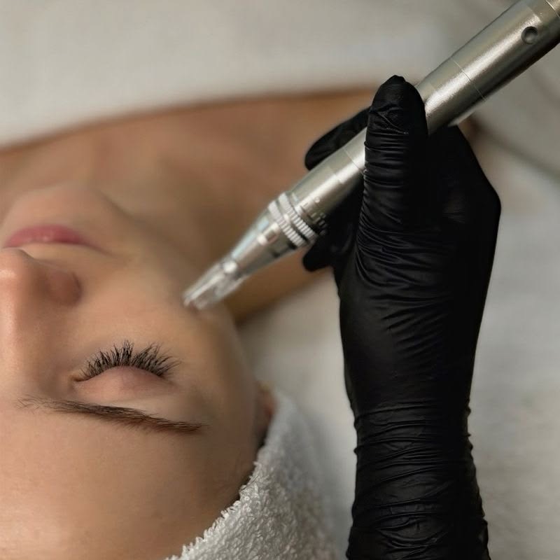 Aplicación de Dermapen para microneedling facial